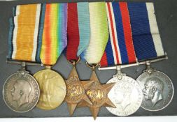 Royal Navy medal group for 82043 F W Sheriff comprising WWI War Medal and Victory Medal, WWII 1939/