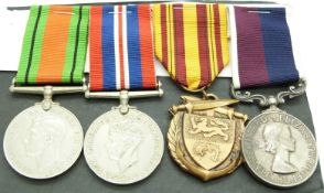 Royal Air Force WWII medals comprising Defence Medal, War Medal, Dunkirk Medal and Long Service &