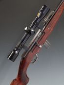 Unnamed French .22 semi-automatic rifle with chequered semi-pistol grip, Hakko 4x32 scope and 20