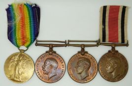 WWI medals comprising War Medal named to 20311 Pte C Rampa, South African Native Labour Corps.,