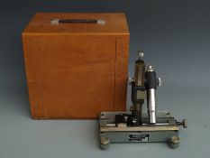 Precision Tool & Instrument Co Ltd cased vernier microscope type 13, height 28cm