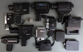 Cine cameras to include Bell & Howell Autoset II, Kodak eight model 20, Magnon Magsound SD-512XL,