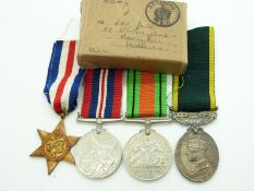 British Army WWII medals comprising France & Germany Star, Defence Medal, War Medal and