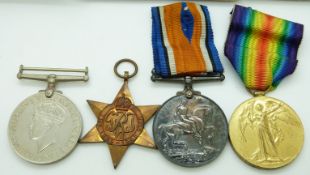 British Forces WWI medals comprising War Medal and Victory Medal named to 23348 A/Sgt J H Stevenson,