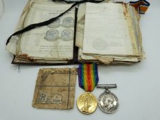 British Army WWI medals comprising War Medal and Victory Medal named to 42739 Pte G Ling,