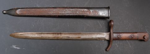 Finland 1927 pattern bayonet, Hackman and Co stamped to 30cm blade, with metal scabbard