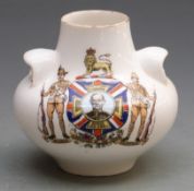 Boer War commemorative crested ware vase by Foley China, height 8cm