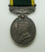 British Army Territorial Efficiency Medal (George VI) named to 6014086 Driver H Frankham RASC
