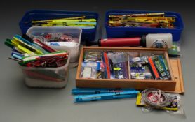 Large collection of mainly coarse fishing accessories including pole floats, weights, line,