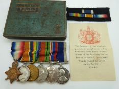 Royal Navy medal group named to 10909 WJ Elderton RN comprising WWI 1914/15 Star, War Medal and
