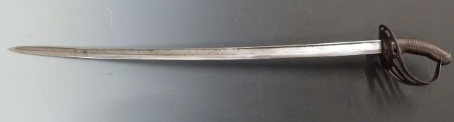 French cavalry officer's sword c1880, blade length 84cm
