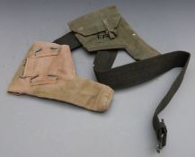 British Army two WWII canvas pistol/ revolver holsters, one dated 1941 and the other 1945