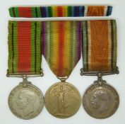 Royal Navy WWI medals comprising War Medal and Victory Medal named to 76720 A E Sullivan, RN (