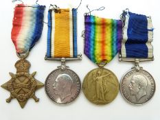 Royal Navy WWI medals comprising 1914/15 Star named to 36929 H C Martin RN, War Medal and Victory