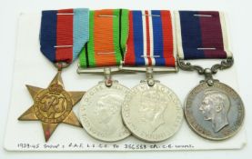Royal Air Force WWII medals comprising 1939/1945 Star, Defence Medal, War Medal and Long Service &