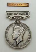British Army Long Service and Good Conduct Medal with Regular Army bar named to 1423127 Bombardier D