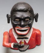 Novelty cast metal mechanical Negro money box.