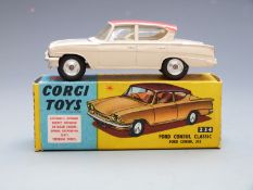 Corgi Toys diecast model Ford Consul Classic 315 with beige body, pink roof and lemon interior, 234,