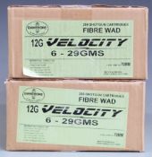 Five-hundred Eley Velocity 12 bore shotgun cartridges, all sealed in original boxes and delivery