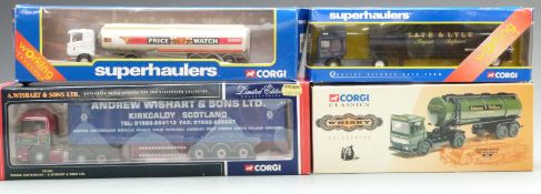 Four Corgi diecast model lorries comprising 1:50 scale limited edition Andrew Wishart & Sons Ltd