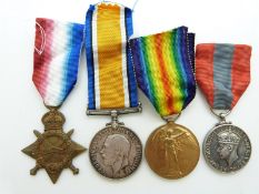 Royal Navy WWI medals comprising 1914/15 Star, War Medal and Victory Medal named to 201039 F G C