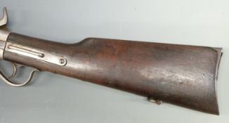 Spencer model 1865 .50 calibre underlever repeating percussion hammer action carbine rifle with