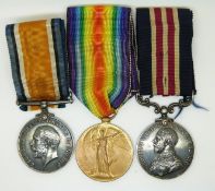British Army WWI Royal Artillery Military Medal Group named to 7868 Gunner W Meakin, RA together