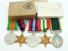 British Army WWII medals comprising 1939/1945 Star, Italy Star, Defence Medal, and Territorial