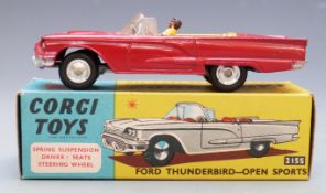 Corgi Toys diecast model Ford Thunderbird - Open Sports with pale red body, yellow interior and