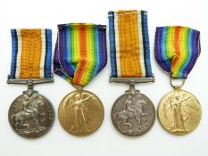 Royal Air Force WWI medals comprising two pairs of War Medal and Victory Medals named to 60370 E T