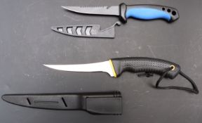 Two filleting knives, largest 14cm blade