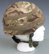 British Forces Mk7 assault combat helmet, complete with liner and chin strap, size large