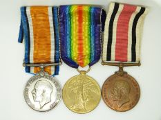 British Army WWI medals comprising War Medal and Victory Medal named to 7214 Pte A F Cox,