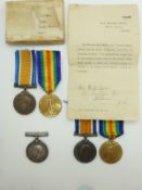 Royal Air Force WWI medals comprising two pairs of War Medal and Victory Medals named to 49467 Cpl H