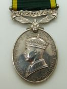 British Army Territorial Efficiency Medal (George VI) named to 3962669 Pte R J Herbert, Durham Light