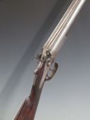 Veisey & Son 12 bore side by side hammer action shotgun with named and engraved lock, engraved