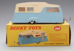Dinky Toys diecast model Four Berth Caravan with blue and cream body, 188, in original box.