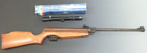 Gamo .177 air rifle with shaped semi-pistol grip, raised cheek piece to the stock and Gunmark Apollo
