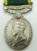British Army Territorial Efficiency Medal (George VI) named to 804501 Bombardier J E Austin, Royal
