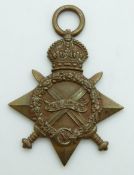 British Army WWI medals comprising 1914/1915 Star named to 19056 Pte A V F Close Wiltshire Regiment,