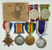 Royal Navy medal group for 2968 J Fraser comprising WWI 1914/1915 Star, War Medal and Victory Medal,