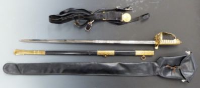 Royal Navy 1827 pattern sword with EIIR cypher by Wilkinson, blade length 78cm named to RA Tole-Moir