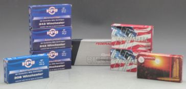 One-hundred-and-fifty-five brass re-loading cartridge cases comprising 80 .243 and 75 .308, in