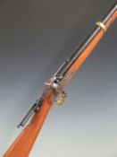 Italian Enfield pattern .451 2-band percussion hammer action rifle with eagle crest to the lock,