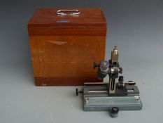 Precision Tool & Instrument Co Ltd cased vernier microscope type 2158, height 28cm