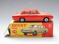 Dinky Toys diecast model Ford Consul Corsair with metallic red body and cream interior, 130, in