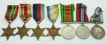 Royal Navy WWII medals comprising 1939/1945 Star, Africa Star with clasp for North Africa 1942-43,