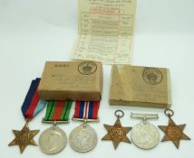 British Forces WWII boxed medals comprising 1939/1945 Star, France & Germany Star addressed to Mr