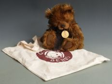 Charlie Bears Teddy bear Todd with brown tipped mohair, 34cm tall, in original cloth bag.