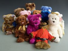 Sixty-eight large and small TY Beanie Baby and Beanie Buddy Teddy bears, most with original tags.